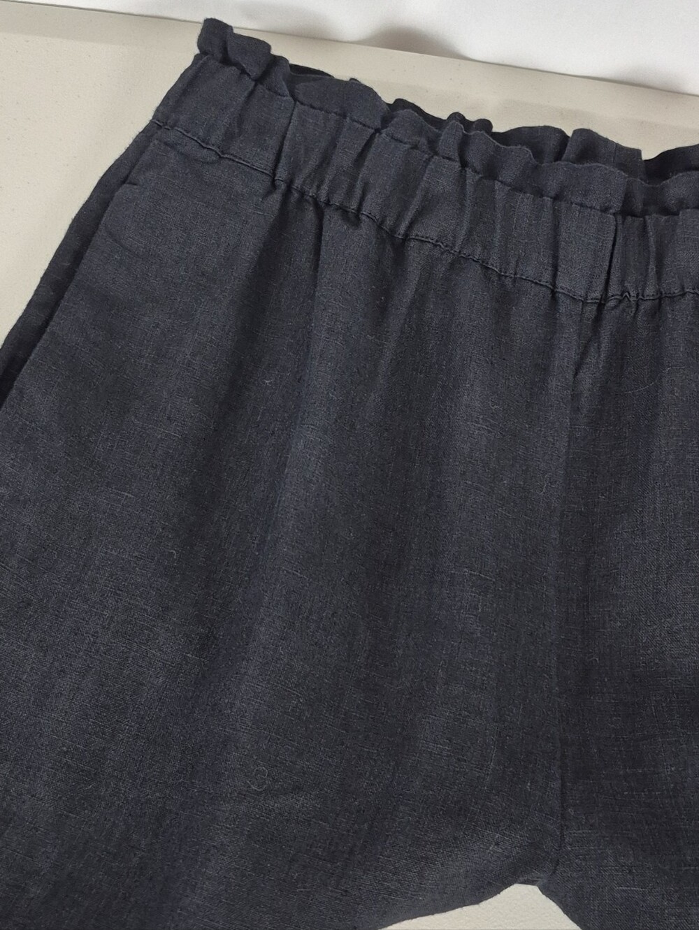 Chico's Pull-On Black Linen Wide Leg Crop Culotte Pants - Size 6 - Picture 7 of 16
